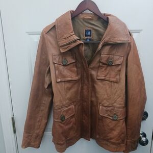 GAP Men's Brown Leather Jacket